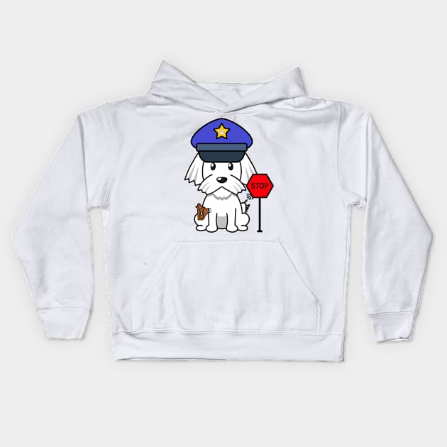 Cute white dog is a police Kids Hoodie by Pet Station